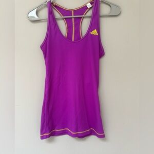 Adidas Purple Tank Top with Yellow Details